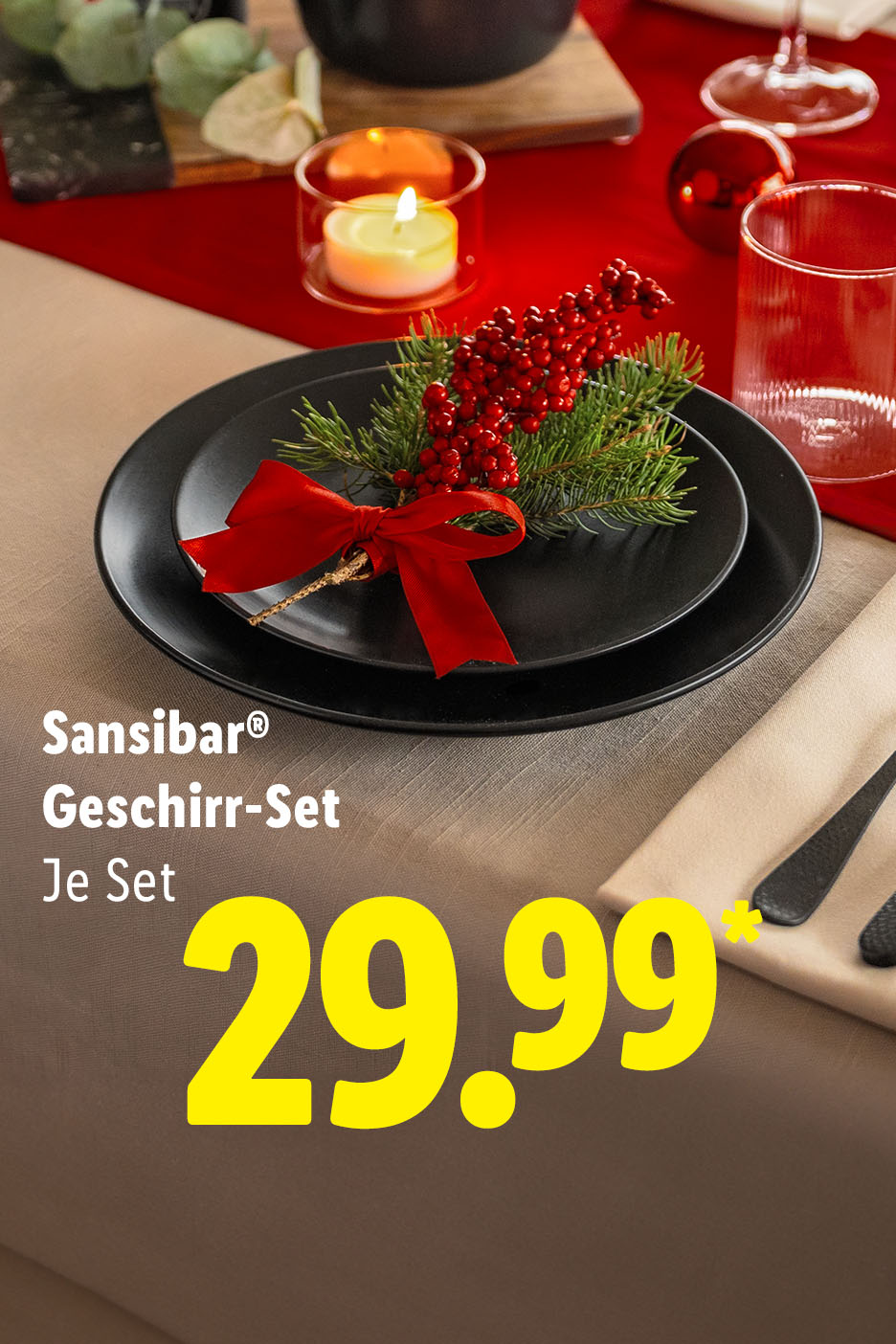 Sansibar Geschirr-Set für 29,99 € auf festlich gedecktem Tisch.