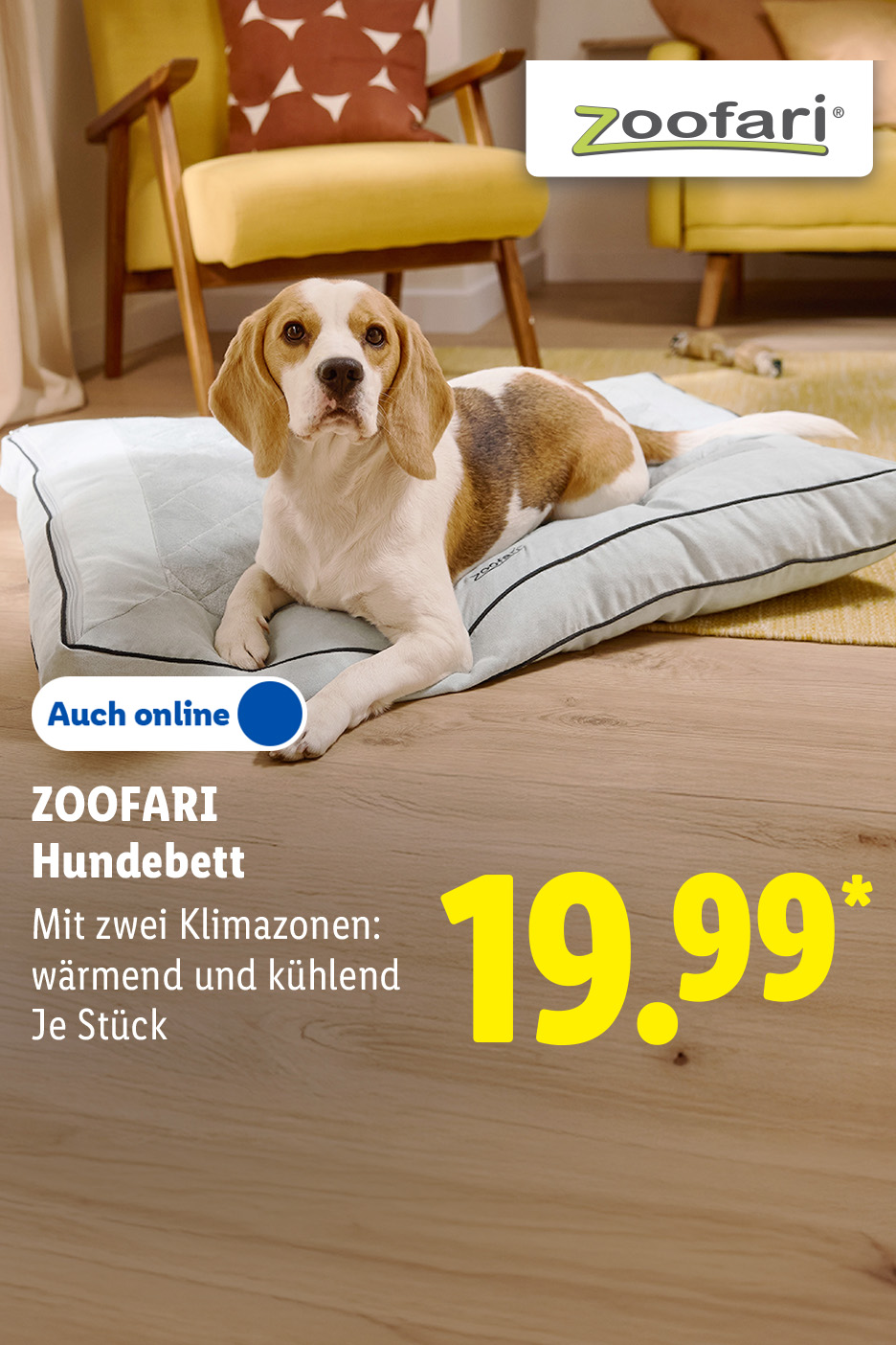 ZOOFARI Hundebett, mit zwei Klimazonen: wärmend und kühlend, je Stück auch online für 19.99 €*.