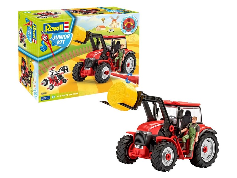 Gehe zu Vollbildansicht: Revell Junior Kit Modellbausatz Traktor, Maßstab 1:20, mit Lader und Figur, ab 4 Jahren - Bild 7