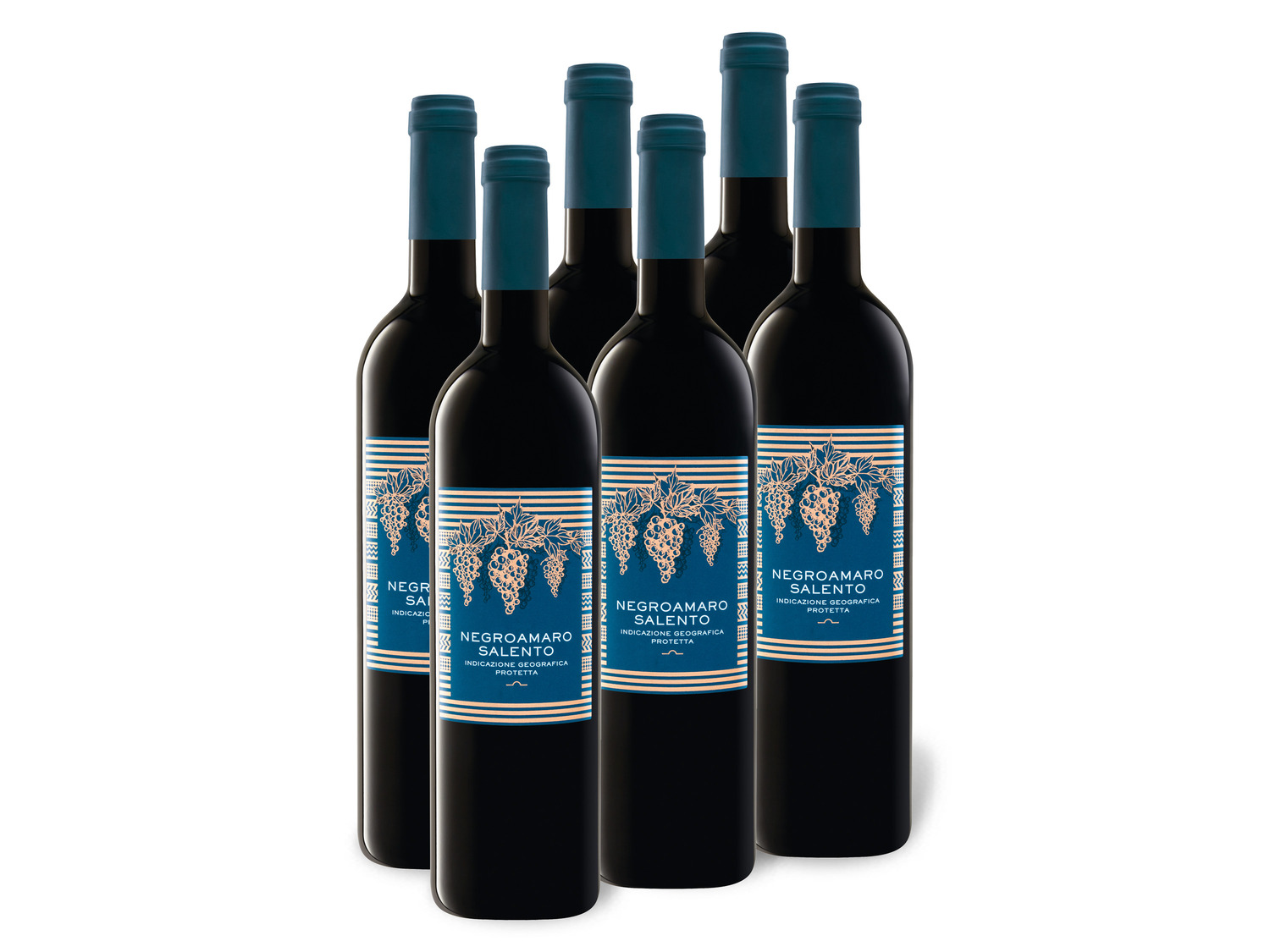 Salento IGP 0,75-l-Flasche x Weinpaket 6 trocken, Negroamaro Rotwein