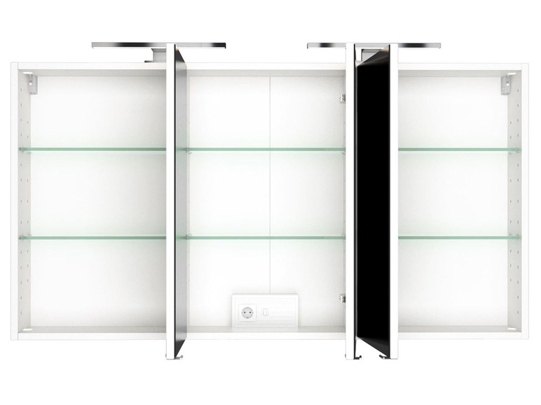 Gehe zu Vollbildansicht: HELD Spiegelschrank »Faro«, mit 3 Spiegeltüren, LED-Aufbauleuchte - Bild 21