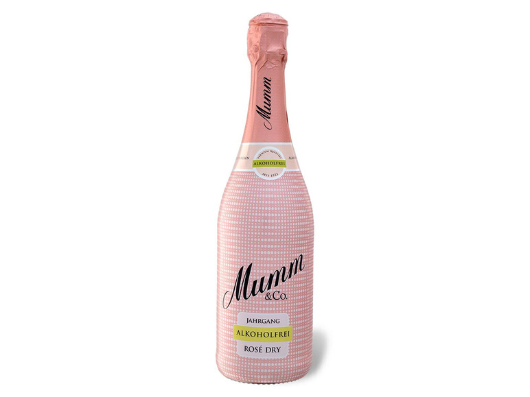 Gehe zu Vollbildansicht: Mumm Dry Rosé, schäumendes Getränk aus entalkoholisiertem Wein - Bild 1