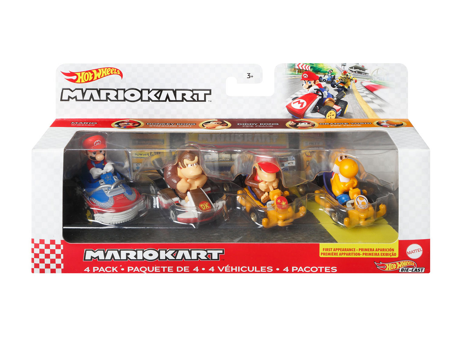 Maßstab »Mario 4 Spielzeugautos Die-Cast«, 1:64, … Kart