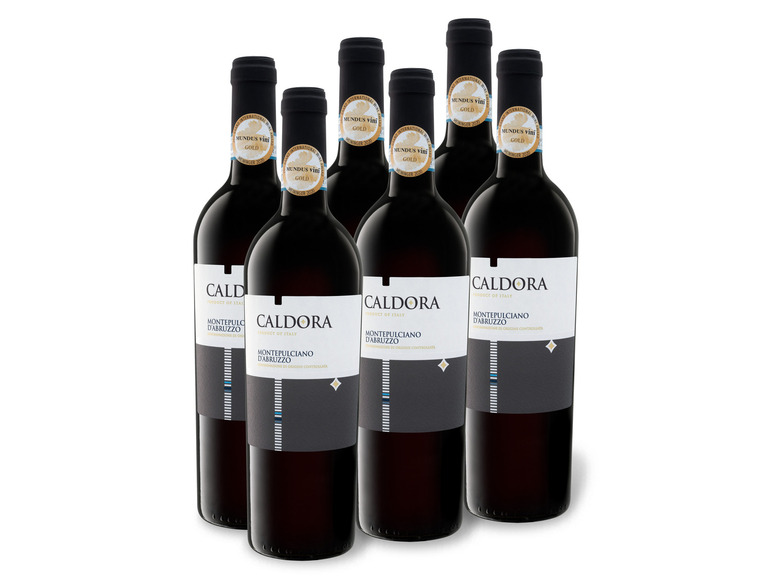 6 x 0,75-l-Flasche DOC Weinpaket Rotwein d\'Abruzzo Montepulciano Caldora trocken