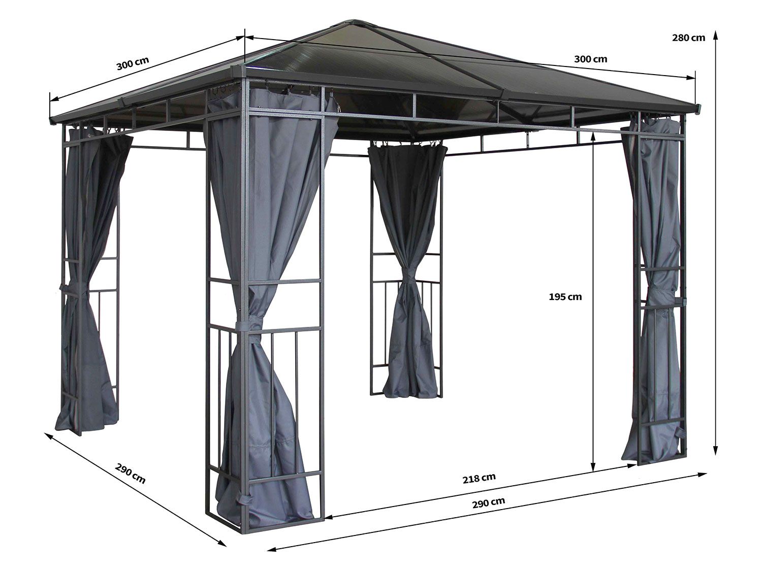 Grasekamp Hardtop Pavillon Limone (3x3m) 3x3m