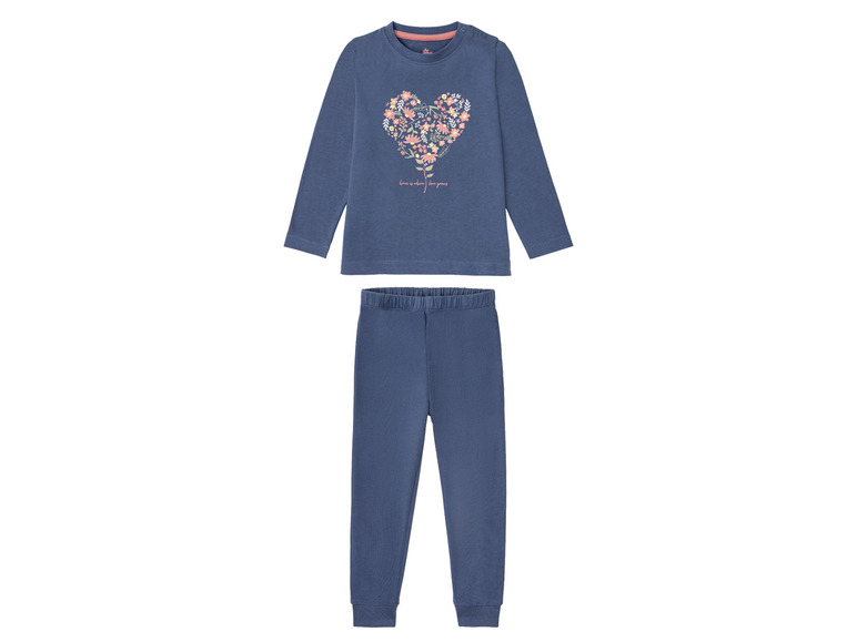 Gehe zu Vollbildansicht: lupilu® Kleinkinder Pyjama Mädchen, aus reiner Baumwolle - Bild 2