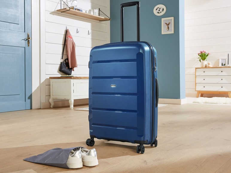 Gehe zu Vollbildansicht: TOPMOVE® Koffer, 73 L Volumen, bis 25 kg Füllgewicht, 4 Rollen, Polypropylen-Schale, blau - Bild 2
