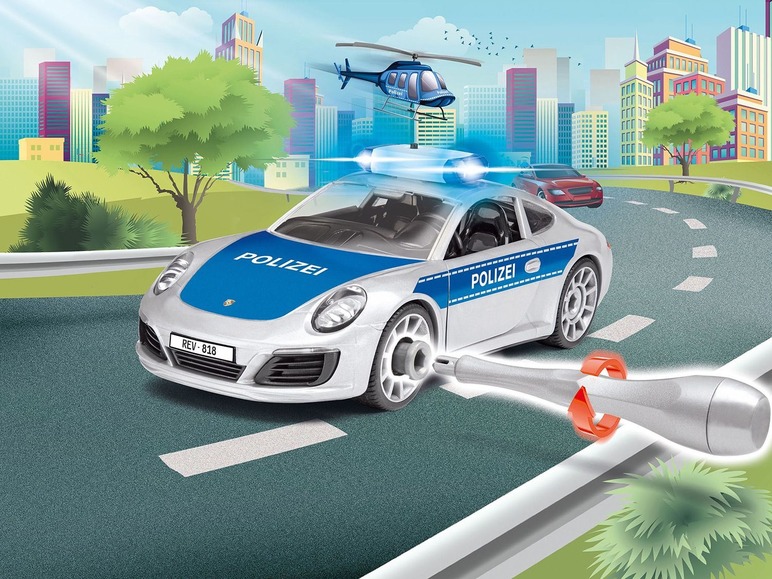 Gehe zu Vollbildansicht: Revell Junior Kit Modellbausatz »Polizei«, Porsche 911, Blaulicht und Sirene, ab 4 Jahren - Bild 11