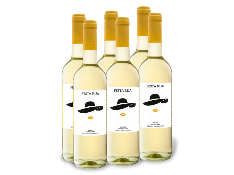 6 x Rija Festa Weinpaket Weißwein 75-l-Flasche Tejo trocken Regional 0 Vinho