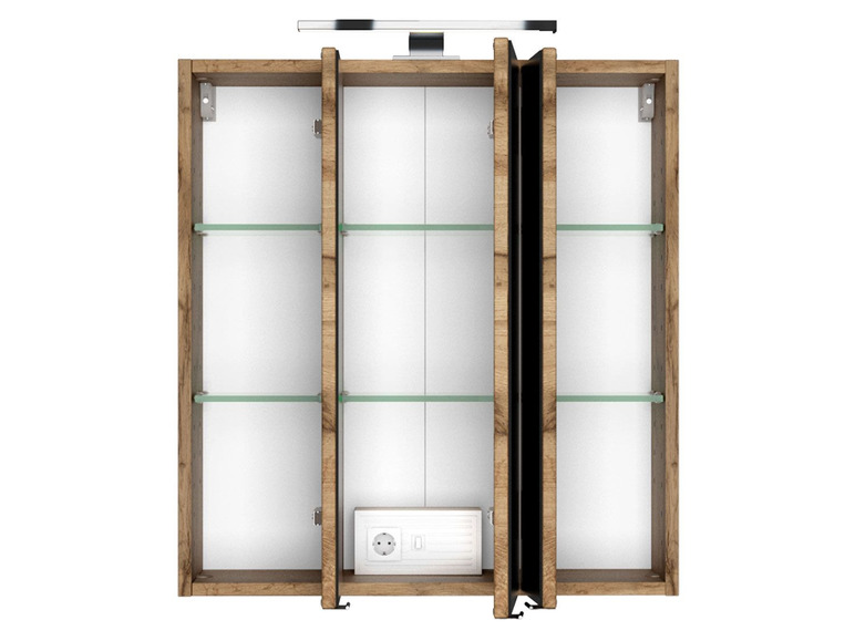 Gehe zu Vollbildansicht: HELD Spiegelschrank »Faro«, mit 3 Spiegeltüren, LED-Aufbauleuchte - Bild 7
