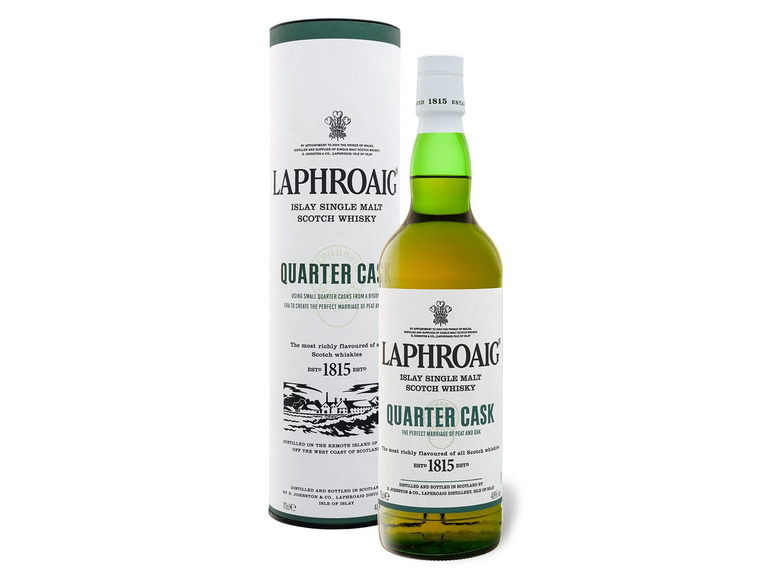 Laphroaig Quarter Cask Islay Single Vol Geschenkbox Malt Scotch Whisky mit 48