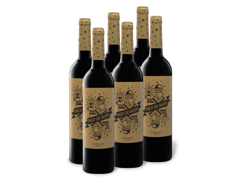 x 6 Rotwein Weinpaket DOC Palmela do 0,75-l-Flasche Paço Bispo Reserva,