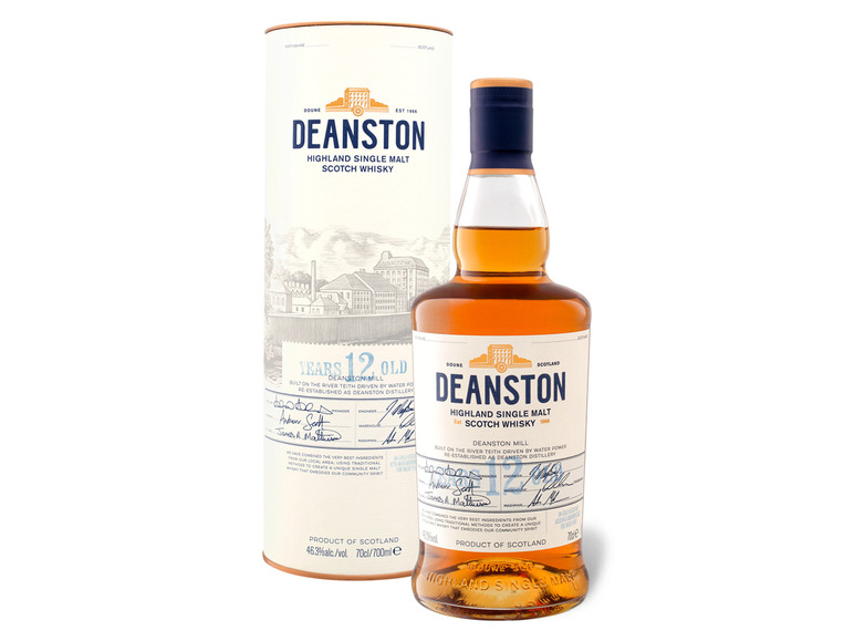 Whisky Single Scotch mit 46,3% Jahre Deanston Highland Vol Malt Geschenkbox 12