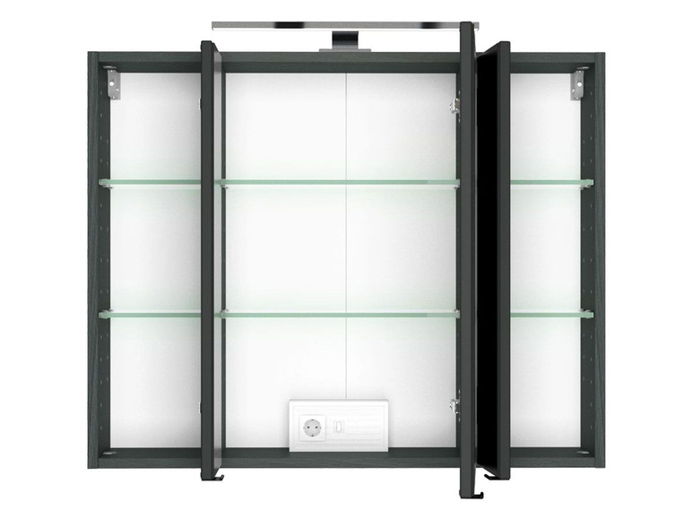 Gehe zu Vollbildansicht: HELD Spiegelschrank »Faro«, mit 3 Spiegeltüren, LED-Aufbauleuchte - Bild 11