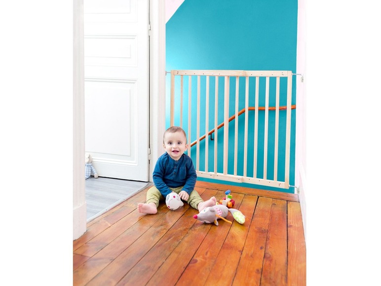 Gehe zu Vollbildansicht: Badabulle Türschutzgitter »Color Pop«, Befestigung mit Schrauben, ausziehbar, aus Buche - Bild 3