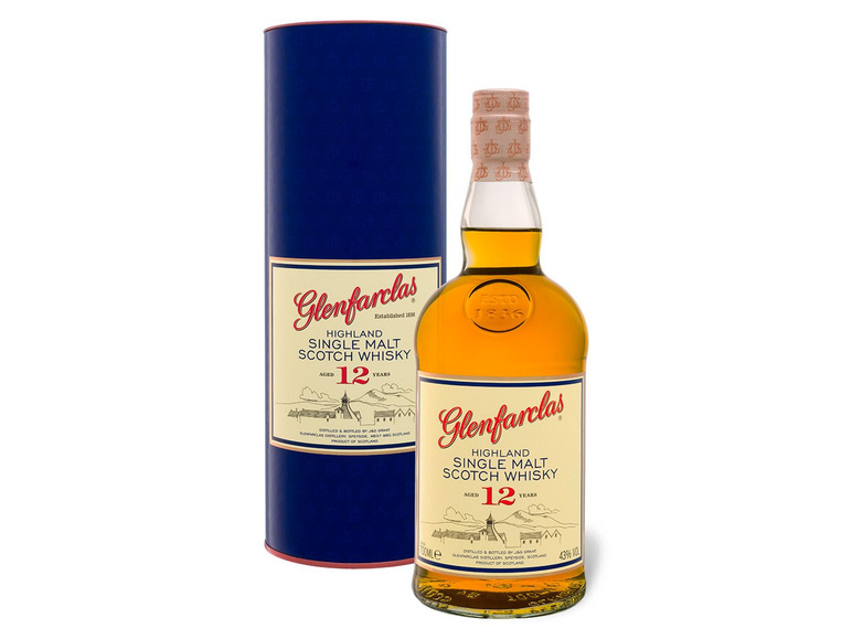 Single 12 Scotch Jahre Malt Vol mit 43% Highland Whisky Geschenkbox Glenfarclas