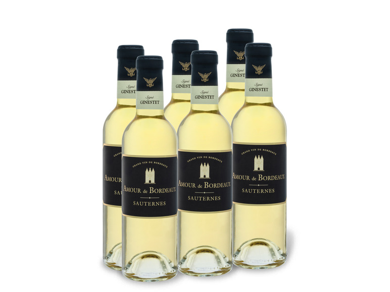 Bordeaux Sauternes x 0,375-l-Flasche AOP de 0,375-l, Weinpaket Amour 6 süß Weißwein