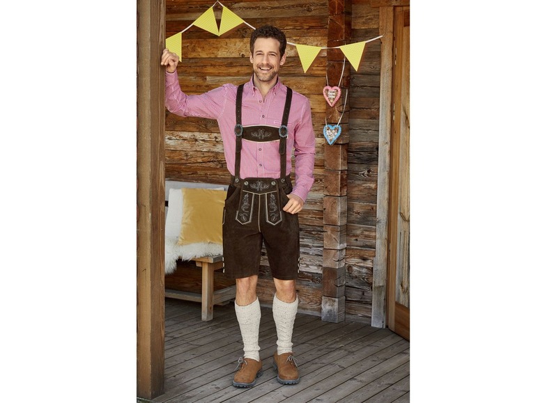 Gehe zu Vollbildansicht: LIVERGY® Trachtenhemd Herren, mit Knöpfen in Hornoptik und Brusttasche, reine Baumwolle - Bild 10