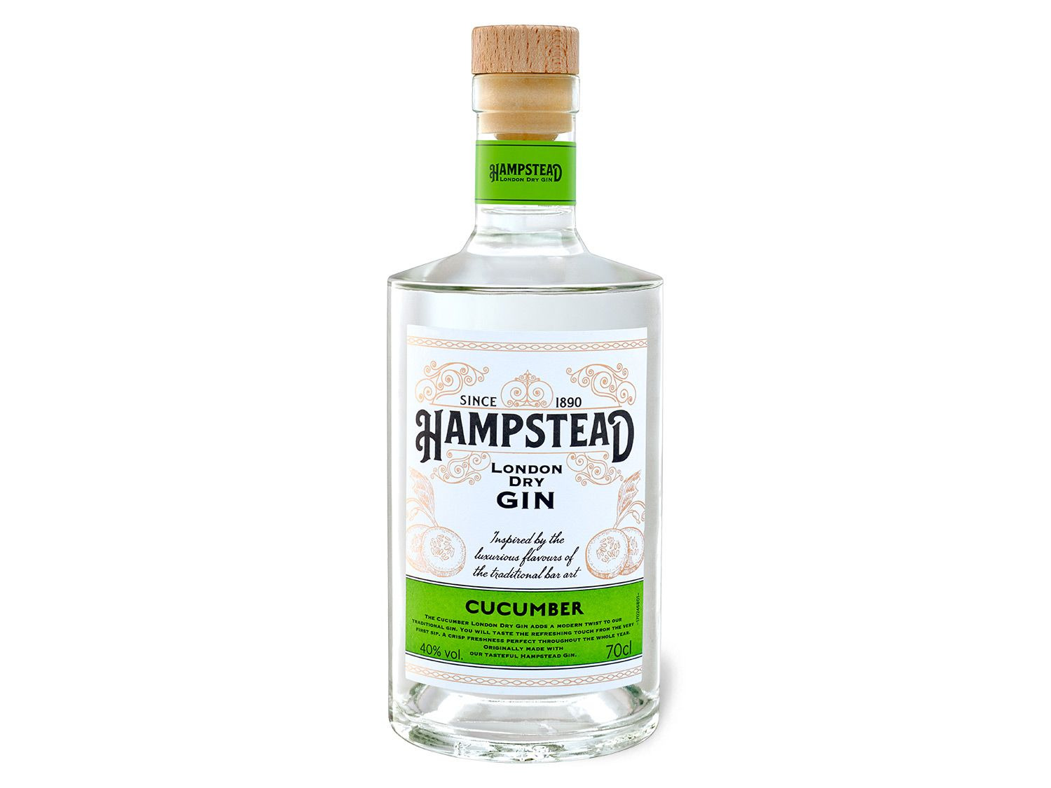 Dry 40% Gin London | LIDL Hampstead Cucumber Vol