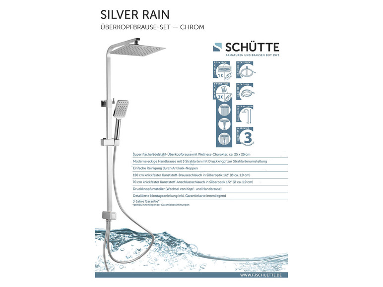 RAIN« Regendusche »SILVER Schütte mit Duschsystem
