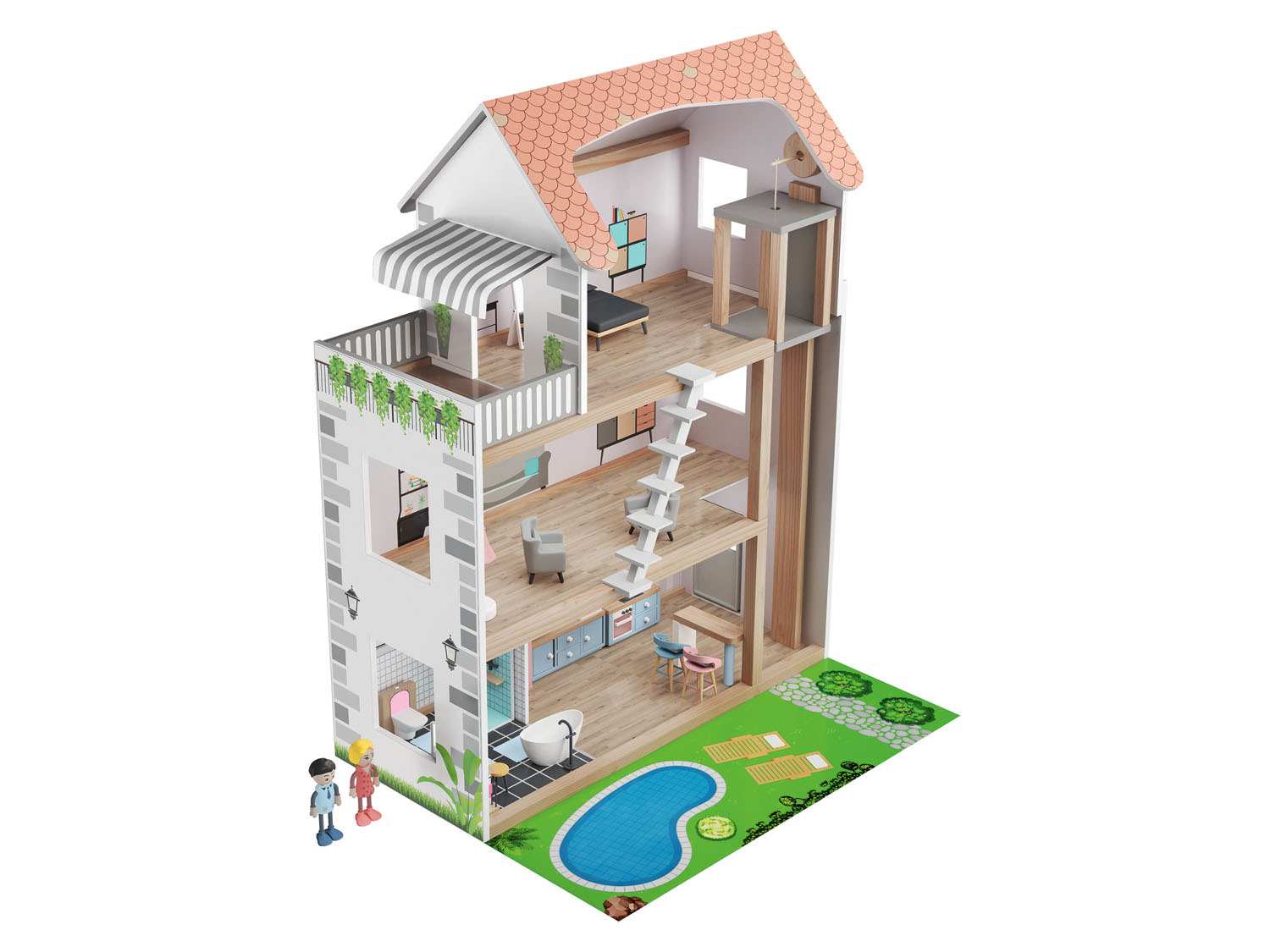 Playtive Puppenhaus aus Holz kaufen LIDL online 