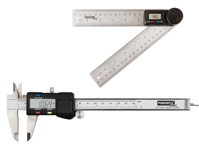 Gehe zu Vollbildansicht: POWERFIX® Digitaler Winkelmesser/ Messschieber, mit mm und Inch-Skala, inklusive Batterie - Bild 1