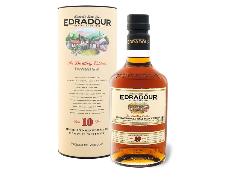 Gehe zu Vollbildansicht: Edradour Highland Single Malt Scotch Whisky 10 Jahre mit Geschenkbox 40% Vol - Bild 1