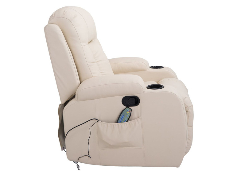 Wärmefunktion Massage Sessel und HOMCOM TV creme mit -