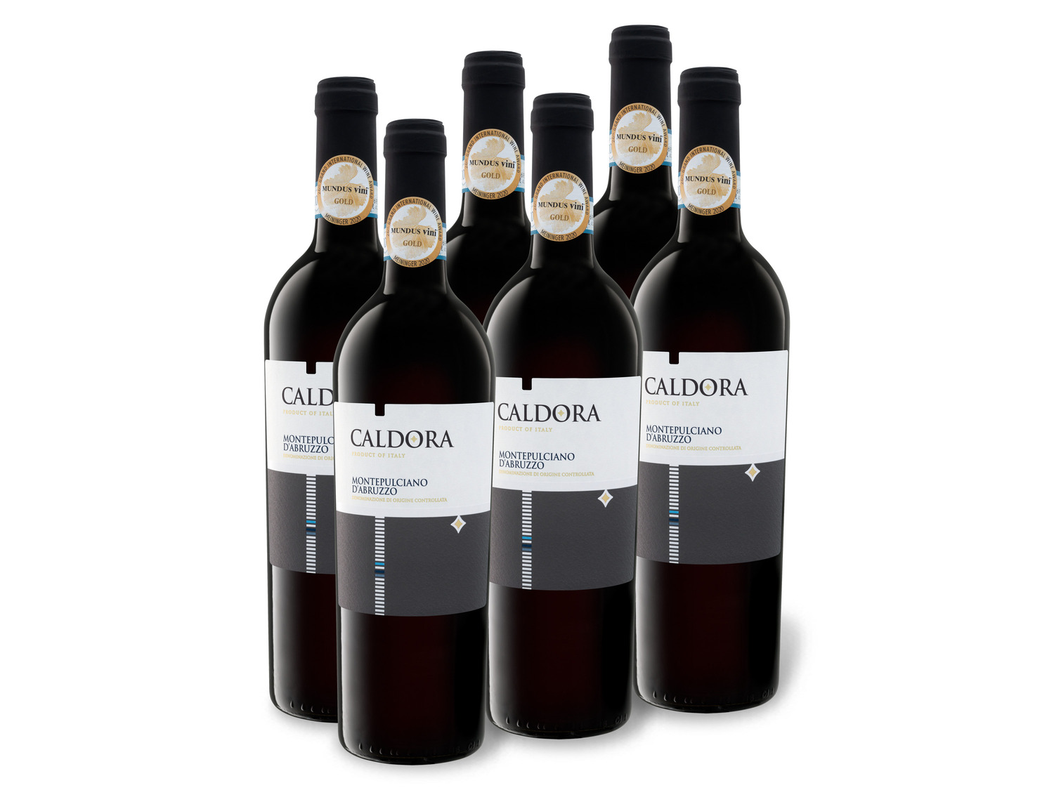 6 x 0,75-l-Flasche trocken, d\'Abruzzo Weinpaket Caldora Rotwein Montepulciano DOC
