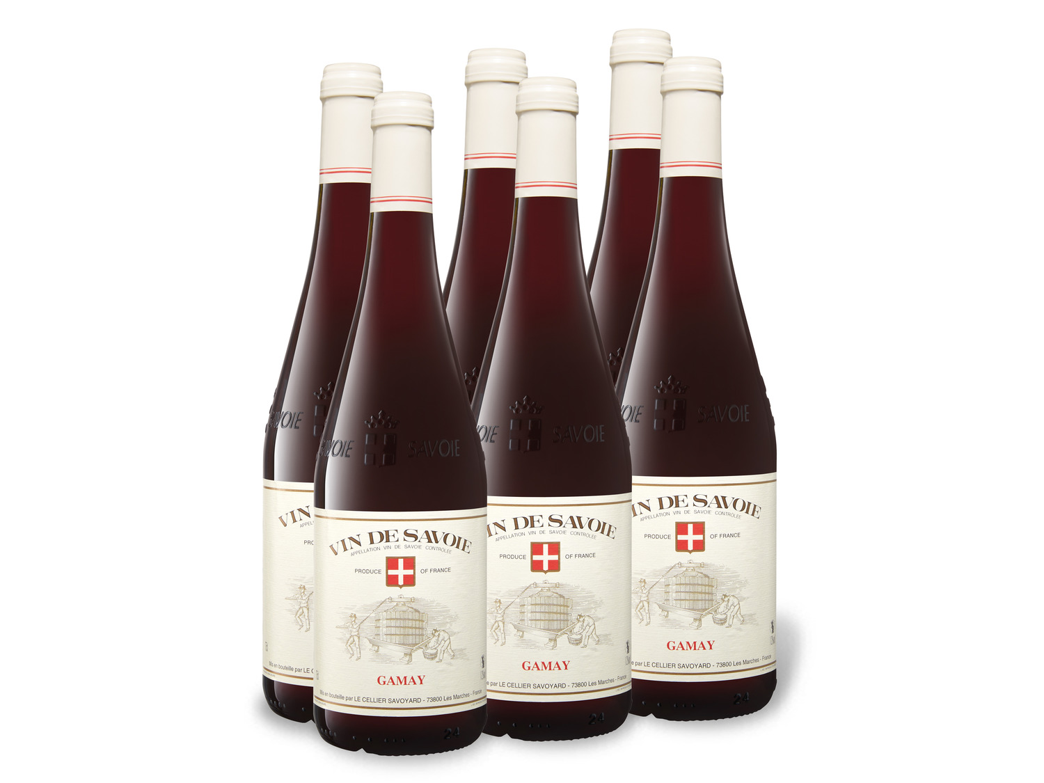 6 x AOC Gamay Rotwein Vin Savoie 0,75-l-Flasche Weinpaket trocken, de
