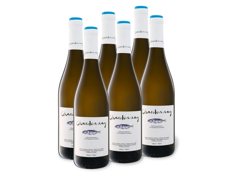 6 x 0 75-l-Flasche Weinpaket Chardonnay Sterea Ellada PGE trocken Weißwein