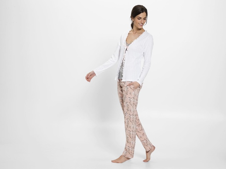 Gehe zu Vollbildansicht: ESMARA® Lingerie Damen Pyjama, 4-teilig, inklusive Cardigan und Top, mit Bio-Baumwolle - Bild 10