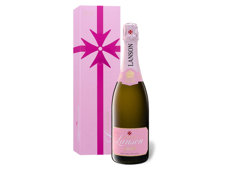 Lanson Brut Rosé mit Champagner Geschenkbox