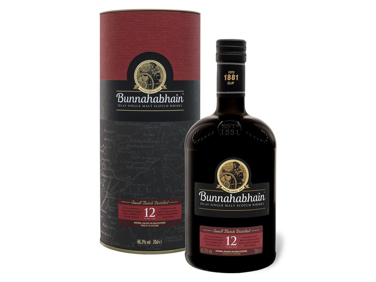 Bunnahabhain Islay Malt 46,3% mit Vol Single Jahre Whisky Geschenkbox 12 Scotch