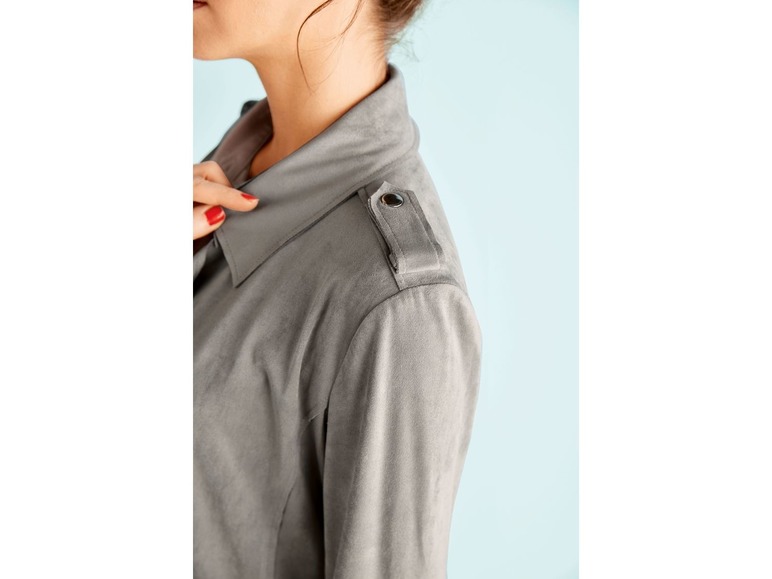 Gehe zu Vollbildansicht: ESMARA® Mantel Damen, in Veloursleder-Optik, mit Schulterzone - Bild 15