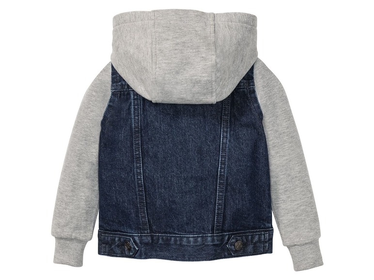 Gehe zu Vollbildansicht: lupilu® LUPILU® Kleinkinder Jeansjacke Jungen, Kapuze und Ärmel aus Sweatstoff, mit Baumwolle - Bild 7