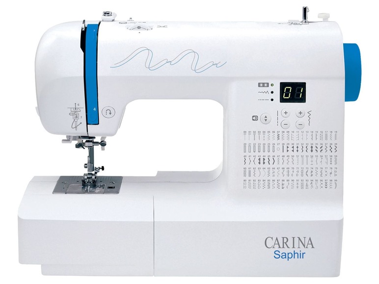 Carina Computer Nähmaschine »Saphira«, 100 mit 7 Anschiebetisch Knopflöcher, Nähprogramme