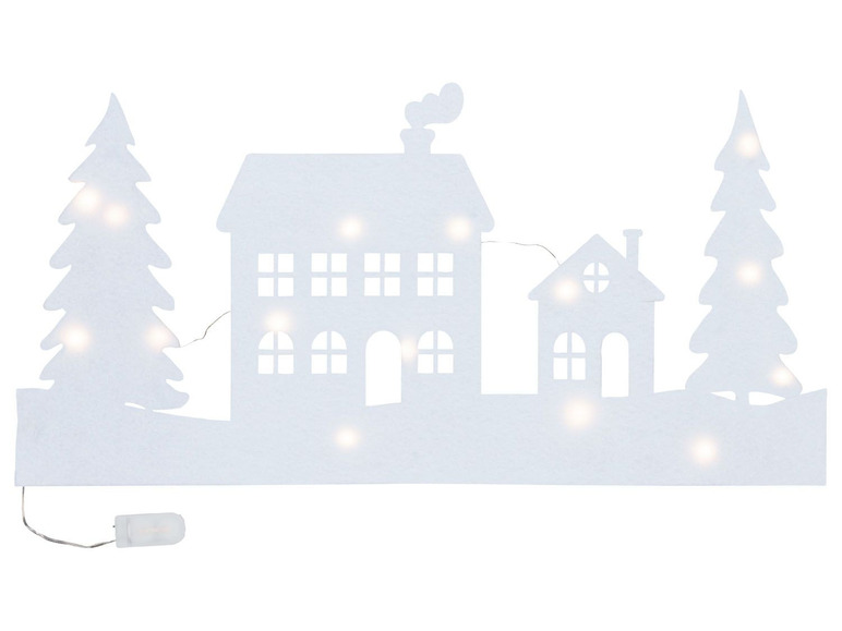 Gehe zu Vollbildansicht: MELINERA® Weihnachtsbilder, mit Lichterkette, aus Filz - Bild 2