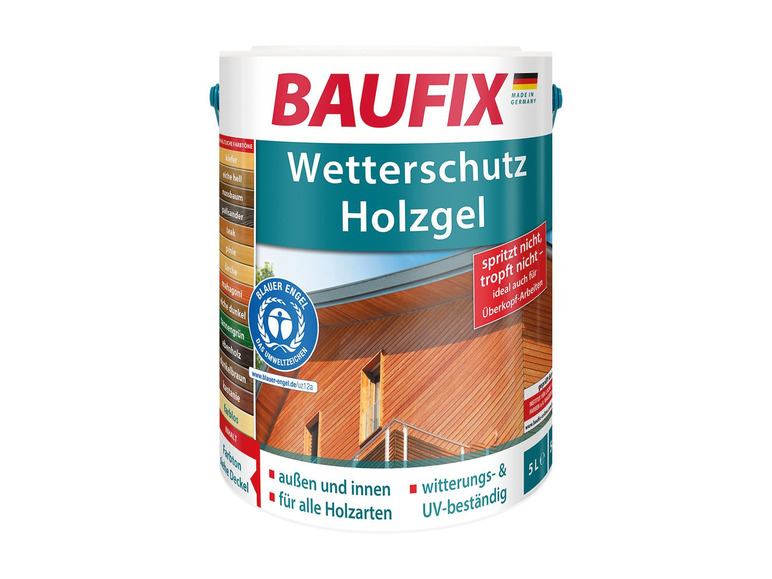 Gehe zu Vollbildansicht: BAUFIX Wetterschutz-Holzgel, seidenglänzend, 5 Liter - Bild 1