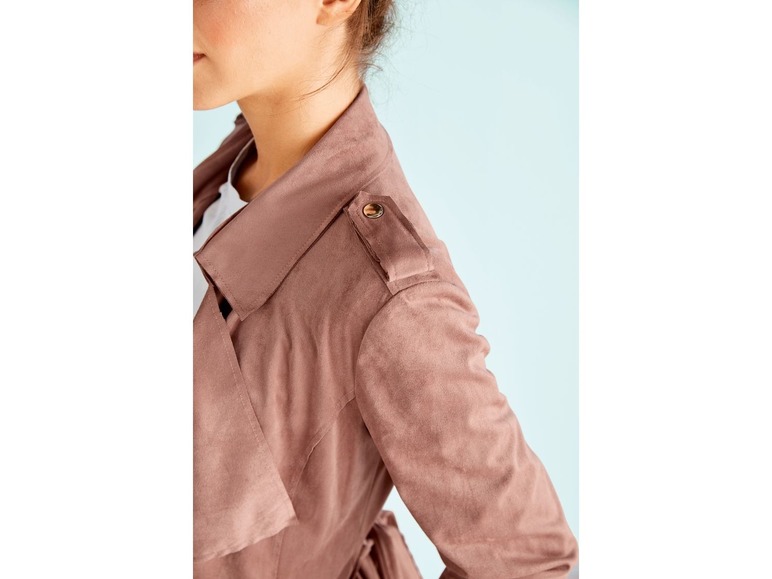 Gehe zu Vollbildansicht: ESMARA® Mantel Damen, in Veloursleder-Optik, mit Schulterzone - Bild 9