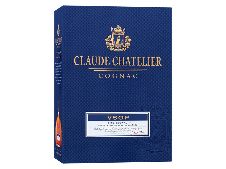 Gehe zu Vollbildansicht: Claude Chatelier VSOP Cognac mit Geschenkbox 40% Vol - Bild 3