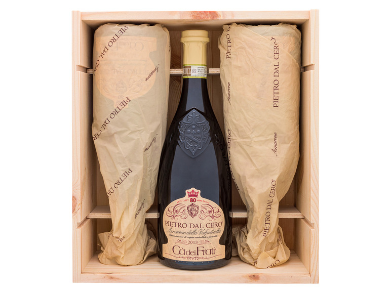 3 x 0,75-l-Flasche Cero - Pietro Valpolicella Original-Holzkiste 2016 DOCG Cà Rotwein Amarone trocken, Dal Della Frati dei