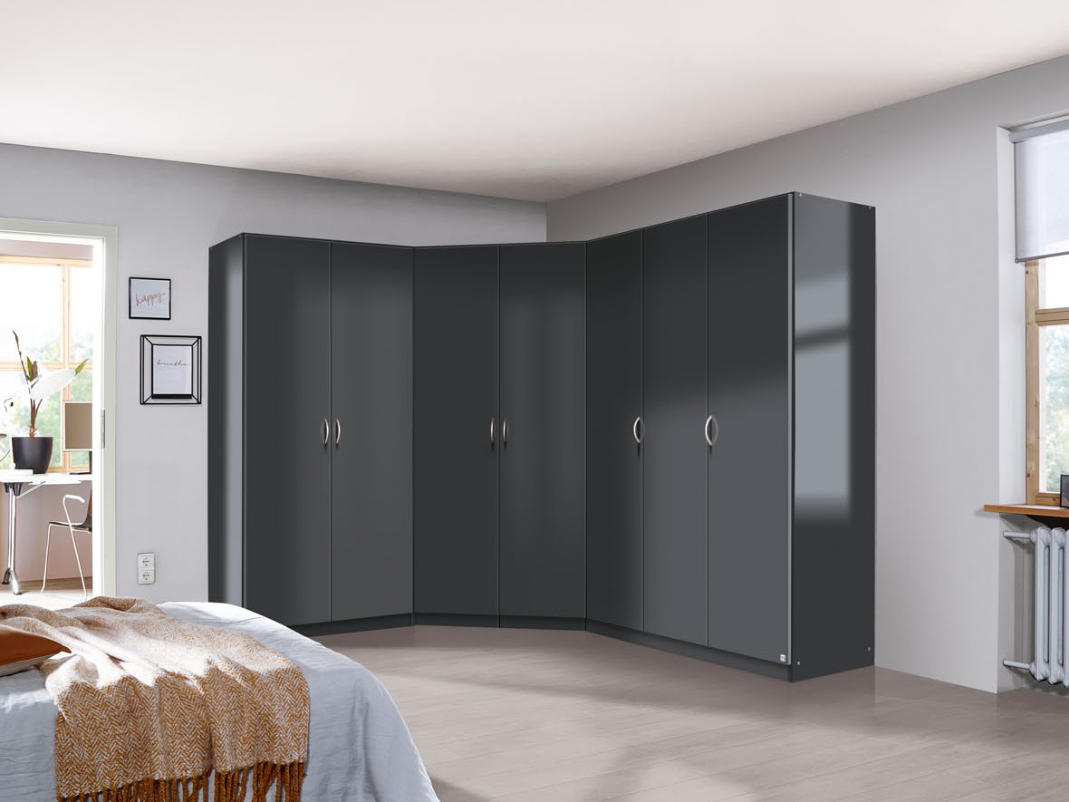 rauch BLUE Eckschrank Case (ohne Innen-Aufteilung, grau-metallic)