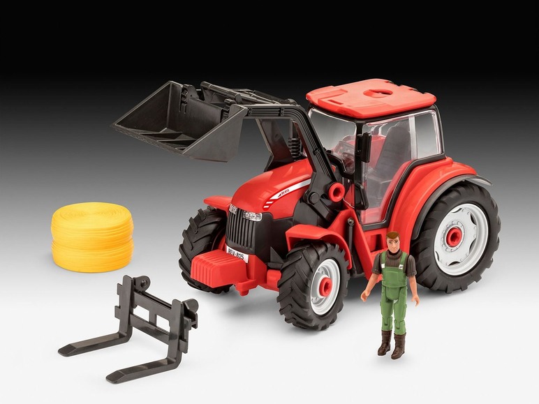 Gehe zu Vollbildansicht: Revell Junior Kit Modellbausatz Traktor, Maßstab 1:20, mit Lader und Figur, ab 4 Jahren - Bild 15