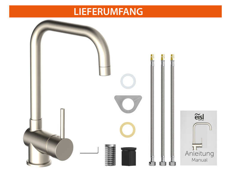 Gehe zu Vollbildansicht: Eisl Küchenarmatur Futura Niederdruckarmatur, mit Einhebelmischer - Bild 8