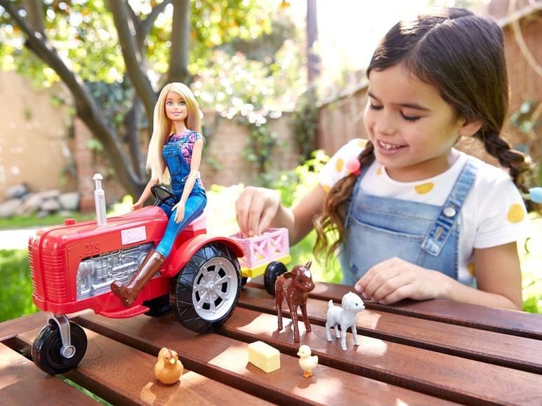 Gehe zu Vollbildansicht: Barbie Bäuerin Puppe und Traktor Spielset - Bild 3