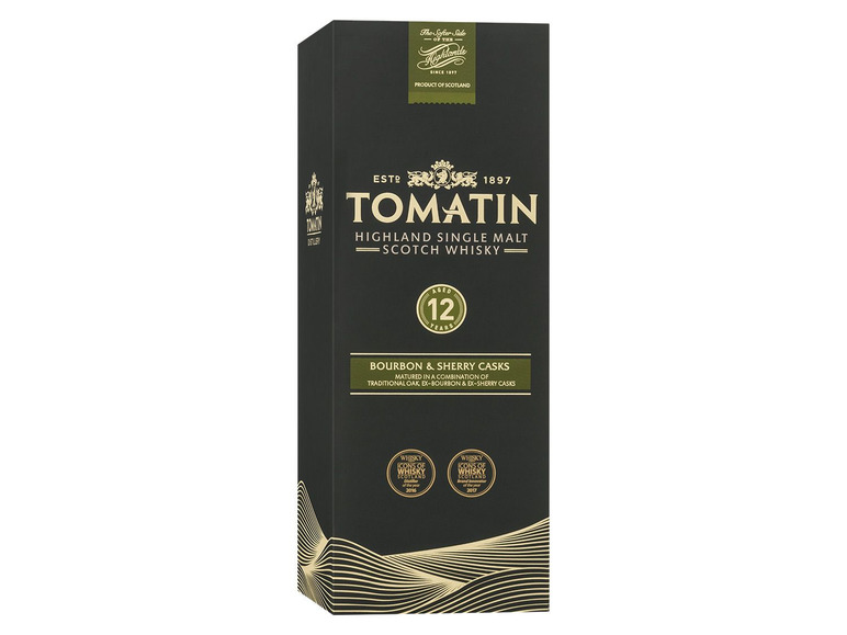 Geschenkbox Malt Single mit Jahre Highland Vol 43% Scotch Whisky Tomatin 12