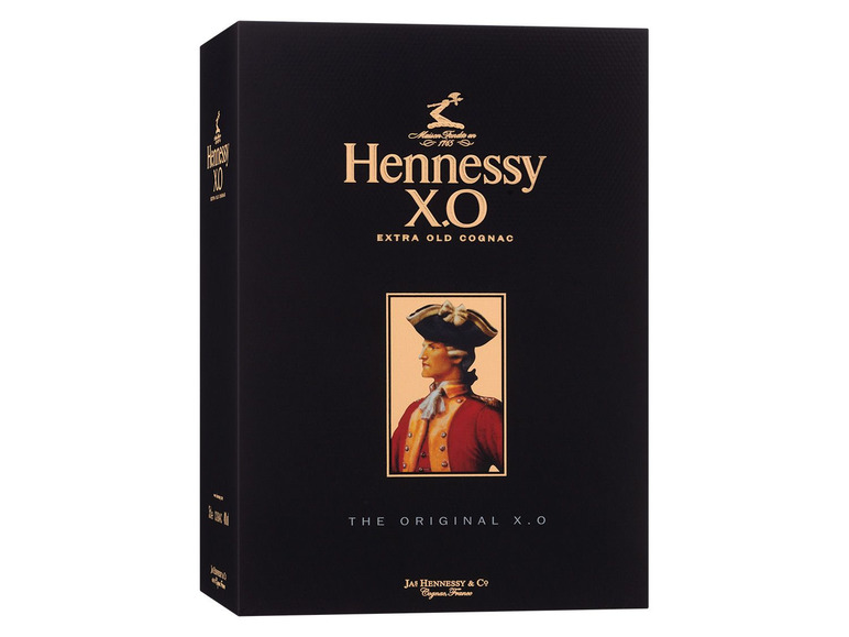 Hennessy XO 0,35l-Flasche Geschenkbox mit Vol Cognac 40