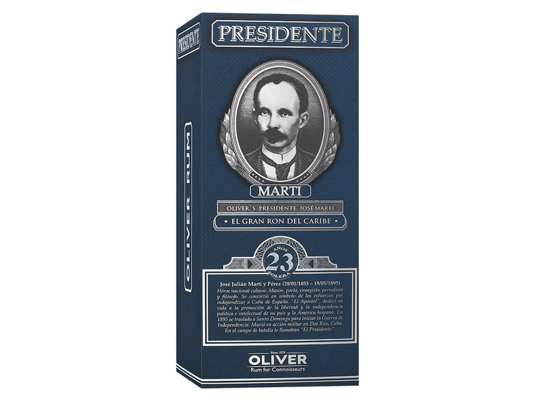 PRESIDENTE MARTI Rum mit 23 Solera Geschenkbox Jahre 40% Vol