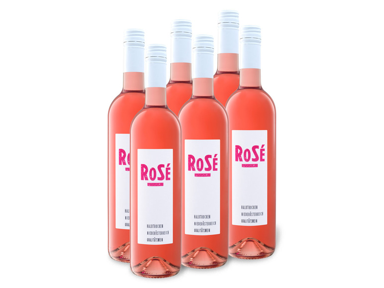 halbtrocken, 6 x Rosé Niederösterreich Weinpaket 0,75-l-Flasche Roséwein